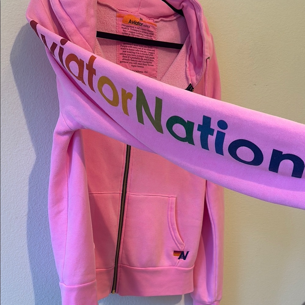 Aviator Nation Bright Pink Hoodie
